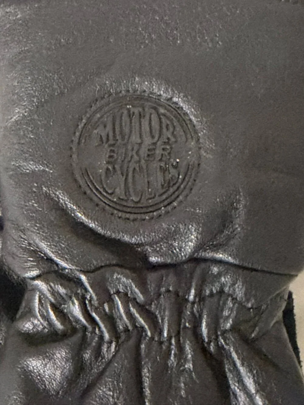 Black Leather Motorcycle Gloves (Size XS)